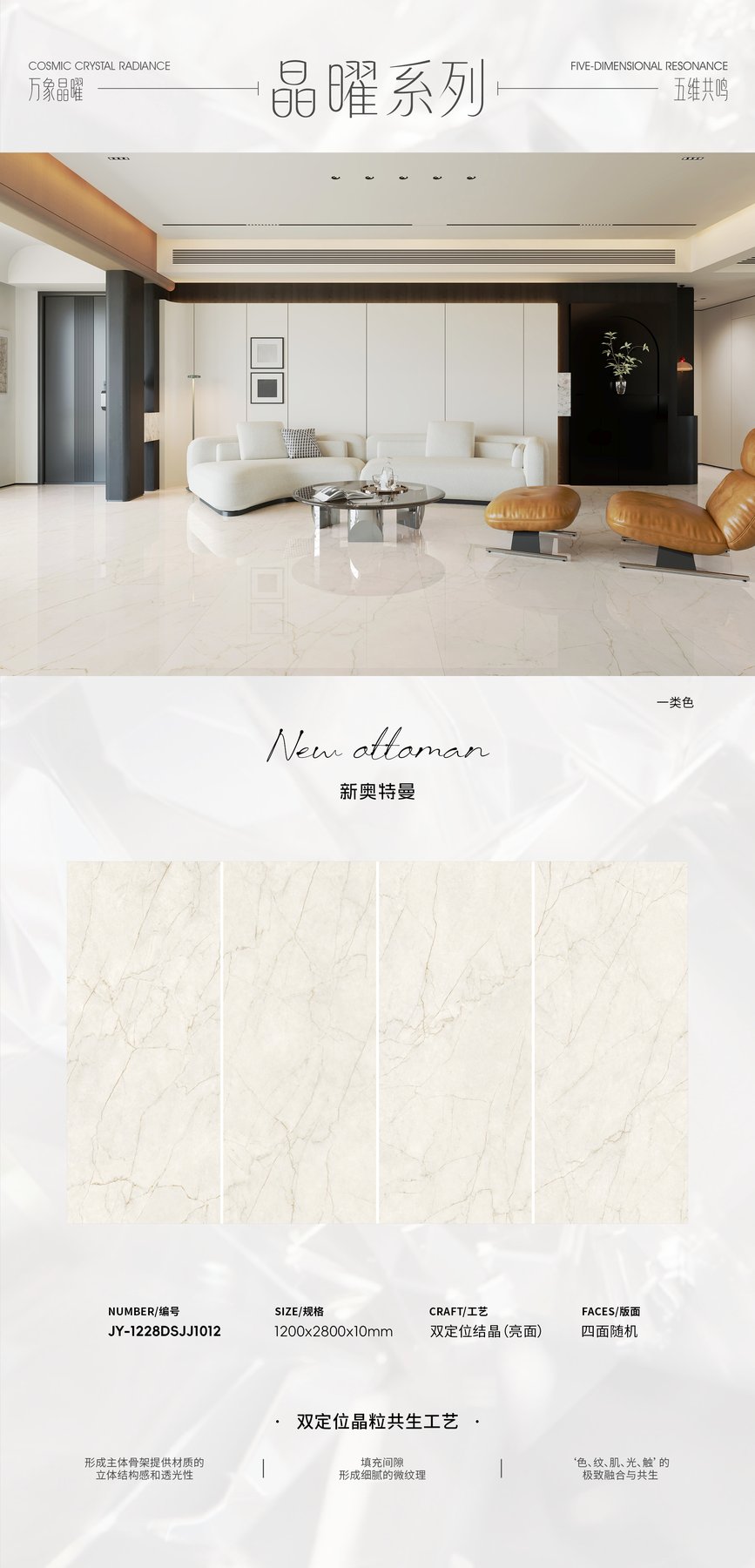 JY-1228DSJJ1012 · 1200×2800 mm · 10 mm · Textured sintered stone