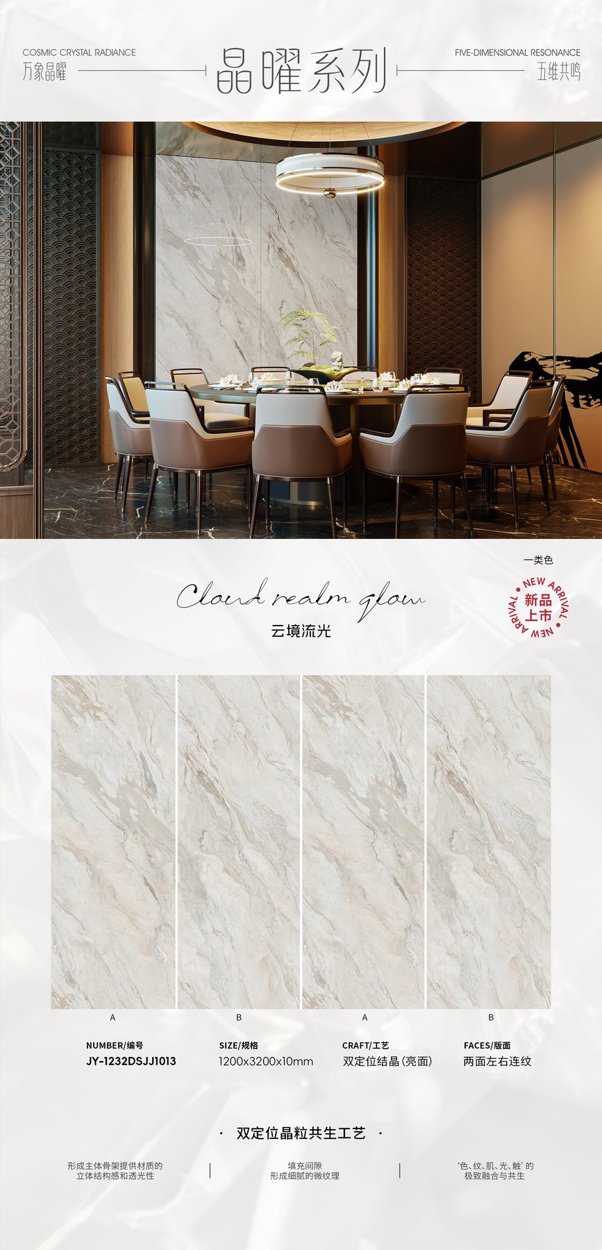 JY-1232DSJJ1013 · 1200×3200 mm · 10 mm · Textured sintered stone