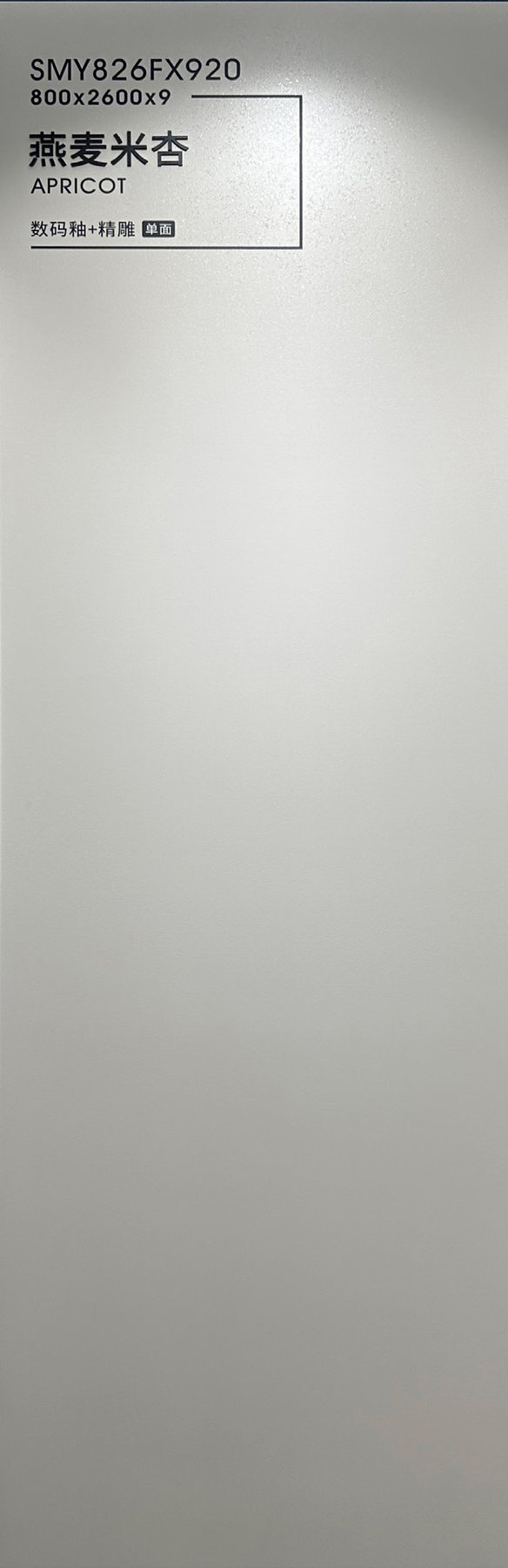 SMY826FX920 · 800×2600 mm · 9 mm · Matte sintered stone